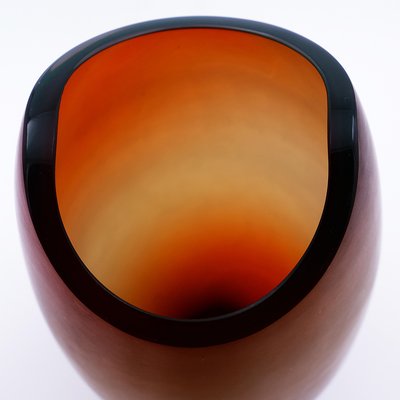 Murano Vase in Frosted Glass in Amber Brown-NYF-2019214