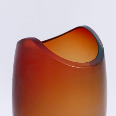 Murano Vase in Frosted Glass in Amber Brown-NYF-2019214