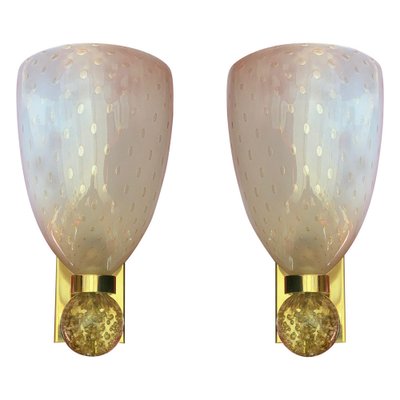 Murano Wall Lamps by Barovier & Toso, 1960s, Set of 2-OVO-1235365