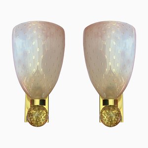 Murano Wall Lamps by Barovier & Toso, 1960s, Set of 2-OVO-1235365