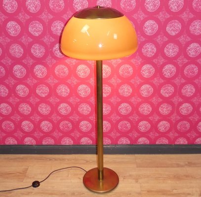 Mushroom Floor Lamp with Brown Shade Gold from Cosack Leuchten, 1970s-AFE-2031410