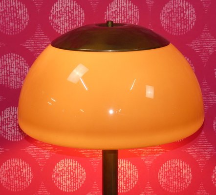 Mushroom Floor Lamp with Brown Shade Gold from Cosack Leuchten, 1970s-AFE-2031410