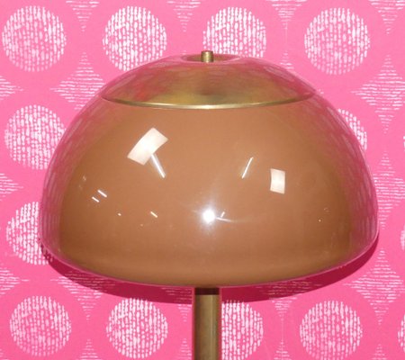 Mushroom Floor Lamp with Brown Shade Gold from Cosack Leuchten, 1970s-AFE-2031410