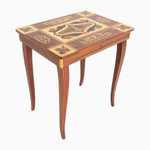 Music Box Wooden Coffee Table with Inlaid Top, 1950s-UPW-1736330