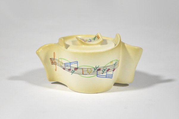 Music Coffee Service by Mario Sturani for Lenci Turin, 1940s, Set of 7-WG-1388664