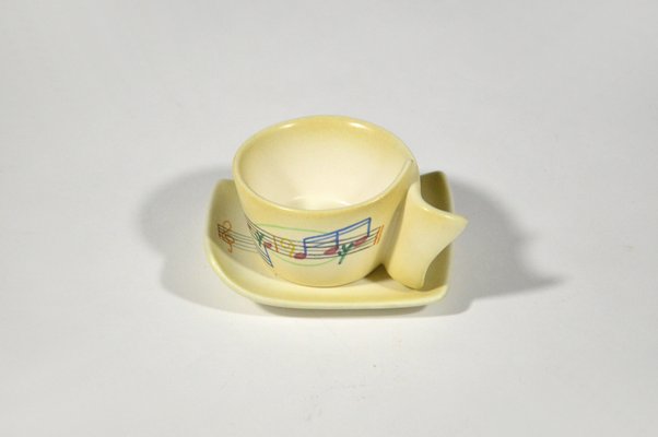 Music Coffee Service by Mario Sturani for Lenci Turin, 1940s, Set of 7-WG-1388664