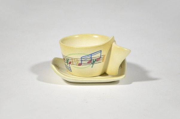 Music Coffee Service by Mario Sturani for Lenci Turin, 1940s, Set of 7-WG-1388664