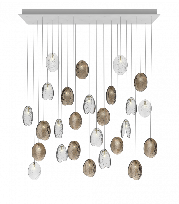 MUSSELS RECTANGULAR 26 - LED crystal pendant lamp by bomma