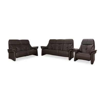 Musterring Three-Seater Sofa Set in Leather, Set of 3-RQW-2041475