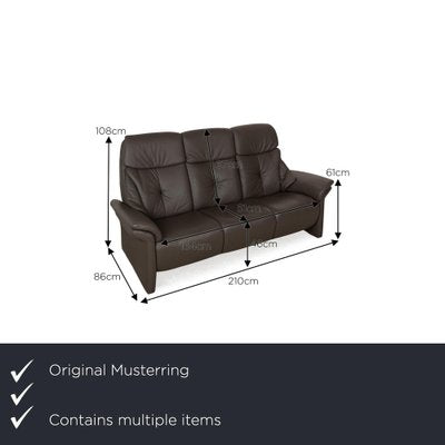 Musterring Three-Seater Sofa Set in Leather, Set of 3-RQW-2041475