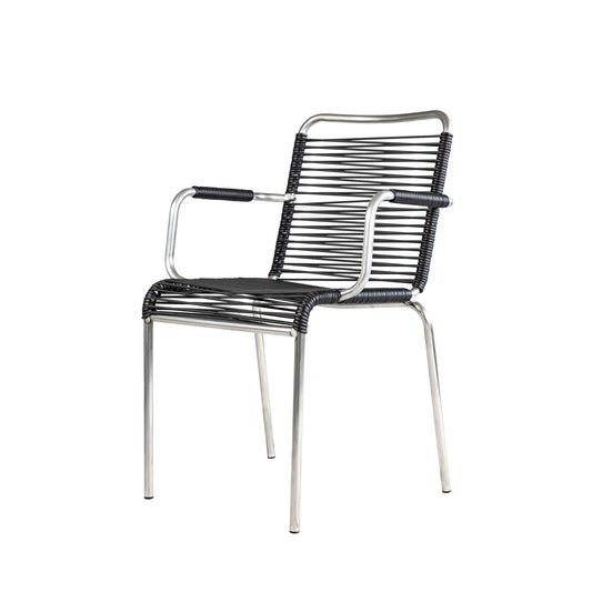 Mya Spaghetti Dining Chair with Armrests by Fiam #Black