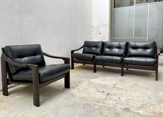 N.416 Sofa and Lounge Chairs by Gregorio Vicente Cortés for H. Muebles, Spain, 1964, Set of 3-HDF-1730519