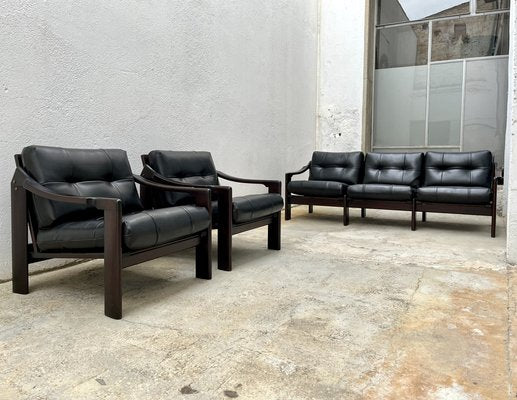 N.416 Sofa and Lounge Chairs by Gregorio Vicente Cortés for H. Muebles, Spain, 1964, Set of 3-HDF-1730519