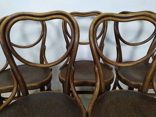 N28 Heart Chairs from Thonet, 1890s, Set of 5-EAD-1742709