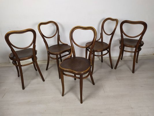 N28 Heart Chairs from Thonet, 1890s, Set of 5-EAD-1742709