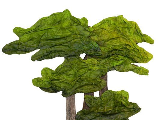 Nadia Lazar Sourgen, Trees Fragment de Pinede, 2019, Ruffled Paper, Cardboard, Acrylic Paint and Copper Paper-ARU-1077541