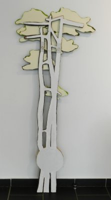 Nadia Lazar Sourgen, Trees Fragment de Pinede, 2019, Ruffled Paper, Cardboard, Acrylic Paint and Copper Paper-ARU-1077541