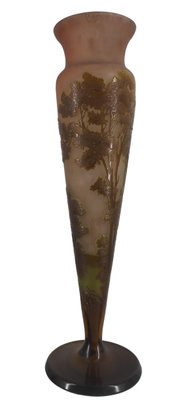 Nancy Glass Paste Vase with Forest Decor by Émile Galle-KHH-1300971