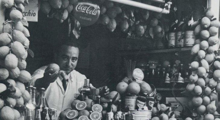 Naples, Fruitsstand, 1950s, Black and White Photograph-DYV-1223868