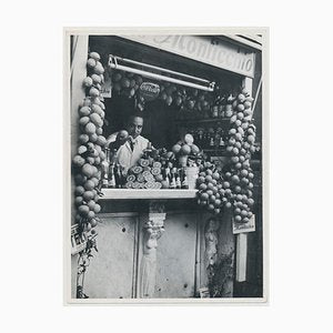 Naples, Fruitsstand, 1950s, Black and White Photograph-DYV-1223868