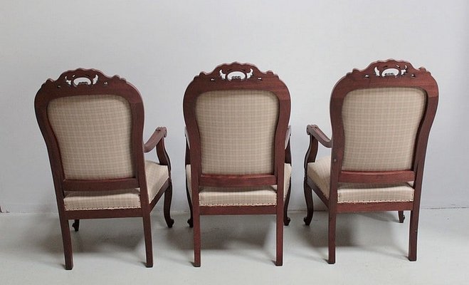 Napoleon III Armchairs, Set of 3-RVK-1111665