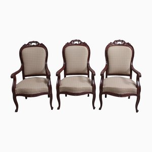 Napoleon III Armchairs, Set of 3-RVK-1111665