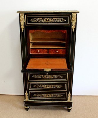 Napoleon III Blackened Wood Secretaire, 19th Century-RVK-990989