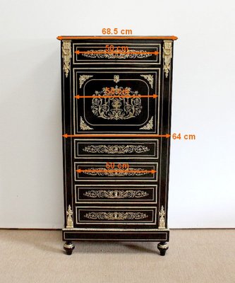 Napoleon III Blackened Wood Secretaire, 19th Century-RVK-990989