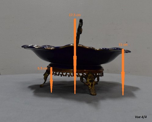 Napoleon III Blue Porcelain Bowl, Lunéville, Late 19th Century-RVK-1431737