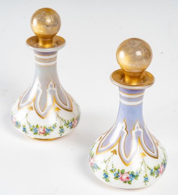 Napoleon III Bottles in Painted and Gilded Opaline, Set of 2-WFS-1580944