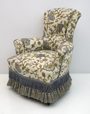 Napoleon III Brocade Armchairs, 19th Century, Set of 2-FER-1343493