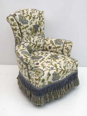 Napoleon III Brocade Armchairs, 19th Century, Set of 2-FER-1343493