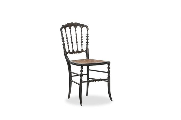 Napoléon III Caned Chair in Turned and Blackened Wood-CEJ-1788076