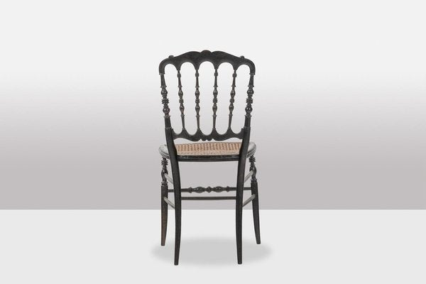 Napoléon III Caned Chair in Turned and Blackened Wood-CEJ-1788076