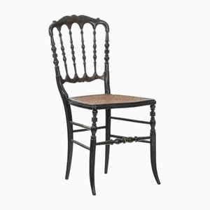 Napoléon III Caned Chair in Turned and Blackened Wood-CEJ-1788076