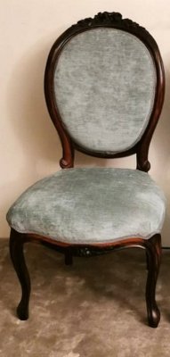 Napoleon III Carved Mahogany Side Chairs, Set of 2-QRS-726386