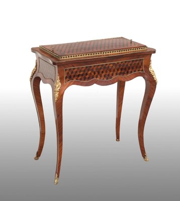 Napoleon III Coffee Table in Polychrome Wood & Golden Bronze-KKK-1182164