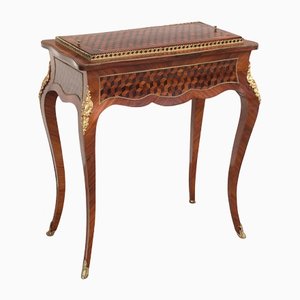 Napoleon III Coffee Table in Polychrome Wood & Golden Bronze-KKK-1182164