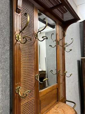 Napoleon III Console Coat Rack in Walnut with Cane Sides, 1850s-MWB-2035921