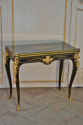 Napoleon III Darkened Wood Game Table-AXR-1721752