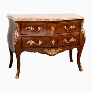 Napoleon III French Chest of Drawers in Exotic Wood with Marble Top, 19th Century-KKK-1746717