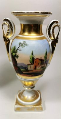 Napoleon III French Hand Painted Porcelain Vases from Porcelain de Paris, Set of 2-QRS-733562