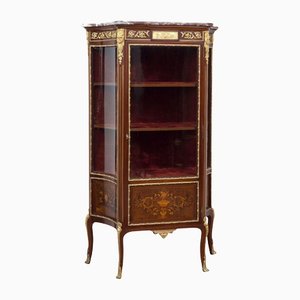 Napoleon III French Mahogany Showcase with Gold Bronze Inlay-KKK-1182202