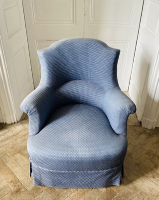 Napoleon III French Toad Armchairs in Blue Upholstery, 1860s, Set of 2-BXG-1700525