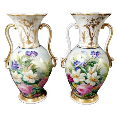 Napoleon III French Vases from Porcelaine De Paris, Set of 2-QRS-1228865