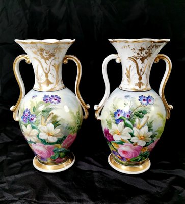 Napoleon III French Vases from Porcelaine De Paris, Set of 2-QRS-1228865