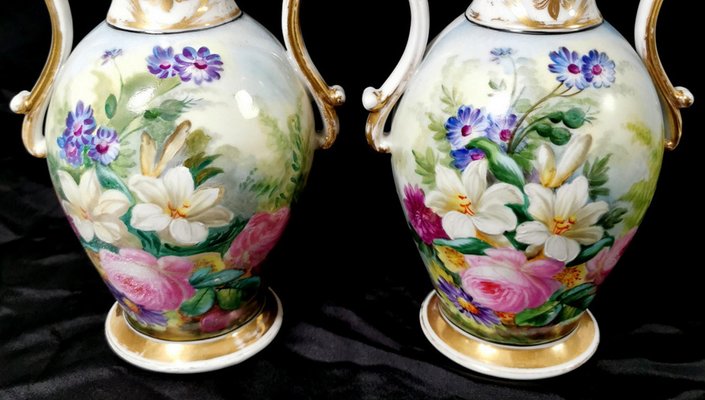 Napoleon III French Vases from Porcelaine De Paris, Set of 2-QRS-1228865