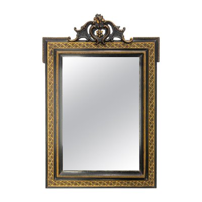 Napoleon III French Wood Wall Mirror in Gold & Black, 1880s-RIU-1815744