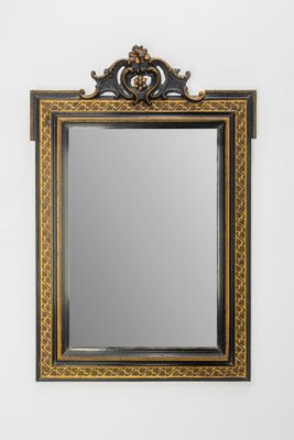 Napoleon III French Wood Wall Mirror in Gold & Black, 1880s-RIU-1815744