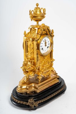 Napoleon III Gilt Bronze Clock, 1800s-WFS-1342793